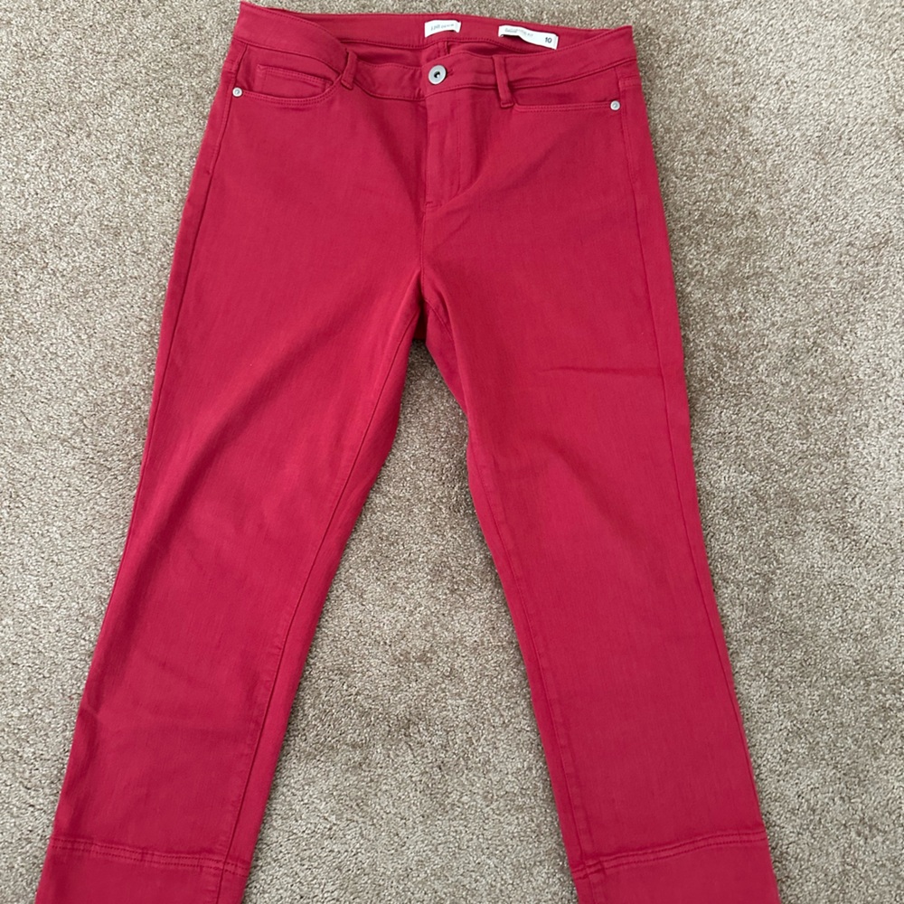 J. Jill Pants Red Denim Capri Size 10